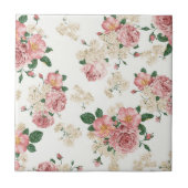 Floral op wit Tegeltje (Voorkant)