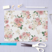  Floral op wit Tissuepapier (Craft)