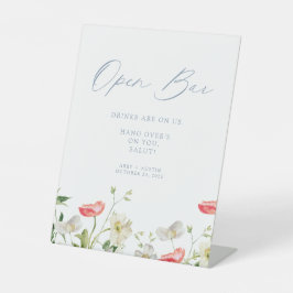 Floral Open Bar Reclamebord Met Voetstuk