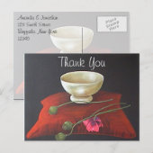 Floral Opium Poppy Bedankt Briefkaart (Voorkant / Achterkant)