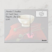 Floral Opium Poppy Bedankt Briefkaart (Achterkant)