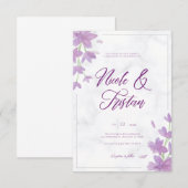 Floral Opslagdatum RSVP Kaartje (Voorkant / Achterkant)