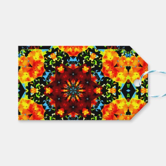 Floral Orange Cadeaulabel (Voorkant (Horizontaal))