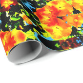 Floral Orange Cadeaupapier (Rol Hoek)