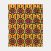 Floral Orange Fleece Deken (Voorkant)