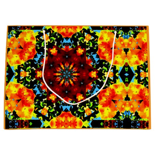 Floral Orange Groot Cadeauzakje (Voorkant)