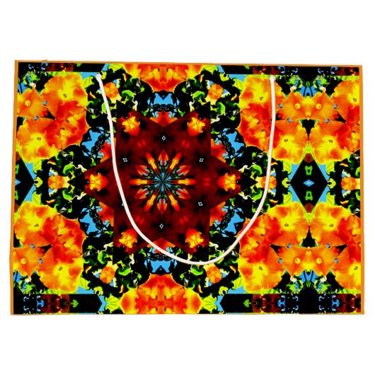 Floral Orange Groot Cadeauzakje (Achterkant)