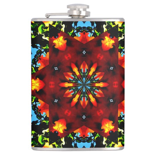 Floral Orange Heupfles (Voorkant)