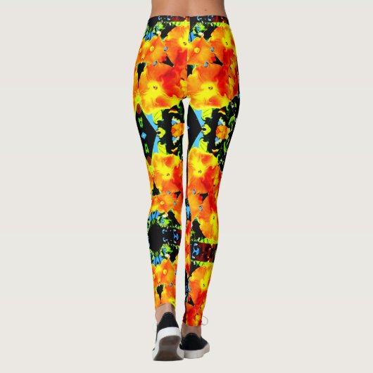 Floral Orange Leggings (Achterkant)