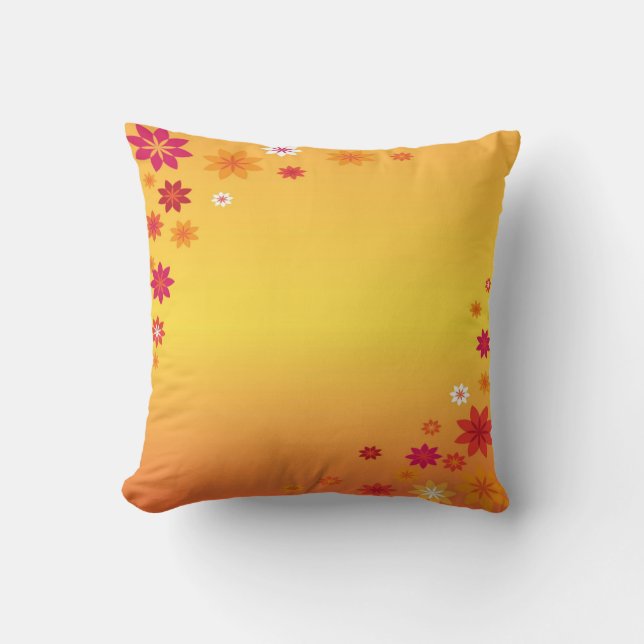 Floral Oranje-Amerikaanse Mojo Pillow Kussen (Voorkant)