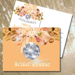 Floral Oranje Disco Ball Vrijgezellenfeest Briefkaart