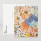Floral Oranje en blauw Briefkaart (Voorkant / Achterkant)
