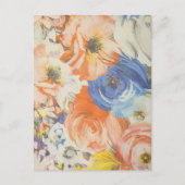 Floral Oranje en blauw Briefkaart (Voorkant)