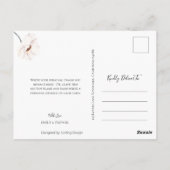 Floral oranje en witte bruiloft Dank u Briefkaart (Achterkant)