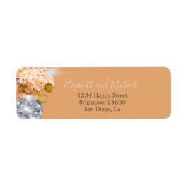 Floral Oranje Eucalyptus Elegant Disco Etiket