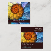 Floral Oranje Geel Blauw Abstract Professioneel Vierkante Visitekaartje (Voorkant / Achterkant)