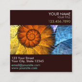 Floral Oranje Geel Blauw Abstract Professioneel Vierkante Visitekaartje (Achterkant)