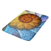 Floral Oranje Geel Blauw Abstracte Kunst Badmat (Gekanteld)