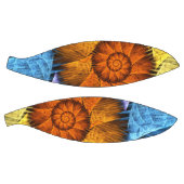 Floral Oranje Geel Blauw Abstracte Kunst Basketbal (Panelen)