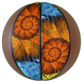 Floral Oranje Geel Blauw Abstracte Kunst Basketbal (Verticaal)