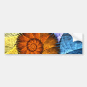 Floral Oranje Geel Blauw Abstracte Kunst Bumpersticker (Voorkant)