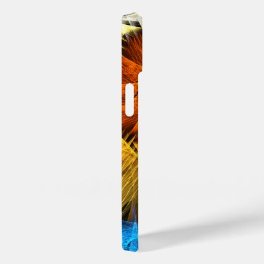 Floral Oranje Geel Blauw Abstracte Kunst Case-Mate iPhone Case (Achterkant / Rechts)