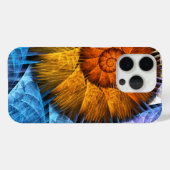 Floral Oranje Geel Blauw Abstracte Kunst Case-Mate iPhone Case (Achterkant (horizontaal))
