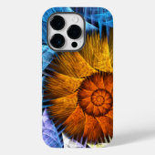Floral Oranje Geel Blauw Abstracte Kunst Case-Mate iPhone Case (Achterkant)