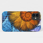 Floral Oranje Geel Blauw Abstracte Kunst Case-Mate iPhone Case (Achterkant (horizontaal))