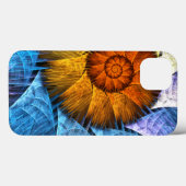 Floral Oranje Geel Blauw Abstracte Kunst Case-Mate iPhone Case (Achterkant (horizontaal))