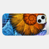 Floral Oranje Geel Blauw Abstracte Kunst Case-Mate iPhone Case (Achterkant (horizontaal))