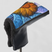 Floral Oranje Geel Blauw Abstracte Kunst Golfheadcover (3/4 voorkant)