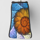 Floral Oranje Geel Blauw Abstracte Kunst Golfheadcover (Draai 90)