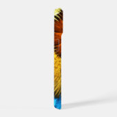 Floral Oranje Geel Blauw Abstracte Kunst iPhone 15 Case (Rechterkant)