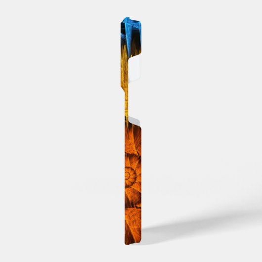 Floral Oranje Geel Blauw Abstracte Kunst iPhone Hoesje (Linkerkant)