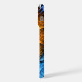 Floral Oranje Geel Blauw Abstracte Kunst iPhone Hoesje (Linkerkant)