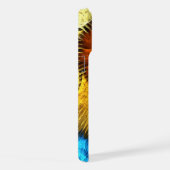 Floral Oranje Geel Blauw Abstracte Kunst iPhone Hoesje (Rechterkant)