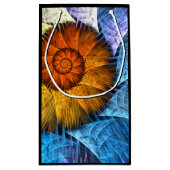 Floral Oranje Geel Blauw Abstracte Kunst Klein Cadeauzakje (Achterkant)