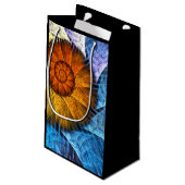 Floral Oranje Geel Blauw Abstracte Kunst Klein Cadeauzakje (Achterkant Gekanteld)