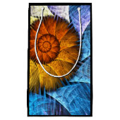 Floral Oranje Geel Blauw Abstracte Kunst Klein Cadeauzakje (Voorkant)