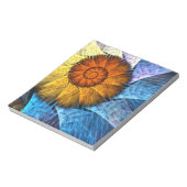 Floral Oranje Geel Blauw Abstracte Kunst Notitieblok (Linkerzijde)