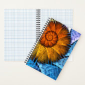 Floral Oranje Geel Blauw Abstracte Kunst Notitieboek (Binnen)