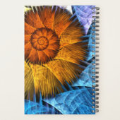 Floral Oranje Geel Blauw Abstracte Kunst Planner (Achterkant)