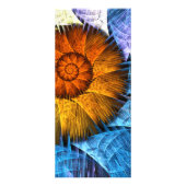 Floral Oranje Geel Blauw Abstracte Kunst Reclamekaart (Achterkant)