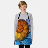 Floral Oranje Geel Blauw Abstracte Kunst Schort (Gedragen)