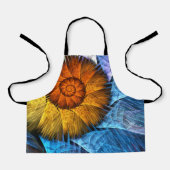 Floral Oranje Geel Blauw Abstracte Kunst Schort (Voorkant)