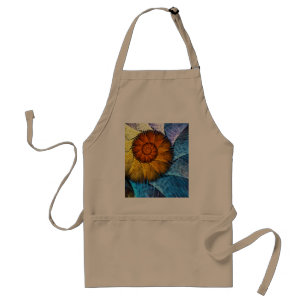Floral Oranje Geel Blauw Abstracte Kunst Standaard Schort