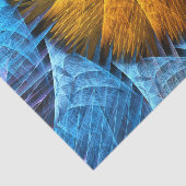 Floral Oranje Geel Blauw Abstracte Kunst Tissuepapier (Detail)