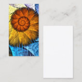 Floral Oranje Geel Blauw Abstracte Kunst Visitekaartje (Voorkant / Achterkant)