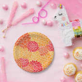 Floral Oranje/geel/rood Papieren Bordje (Feest)